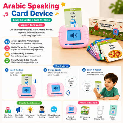 Talking Flash Cards for Toddlers – Arabic & English Learning Toy (224 Words) - Mannys