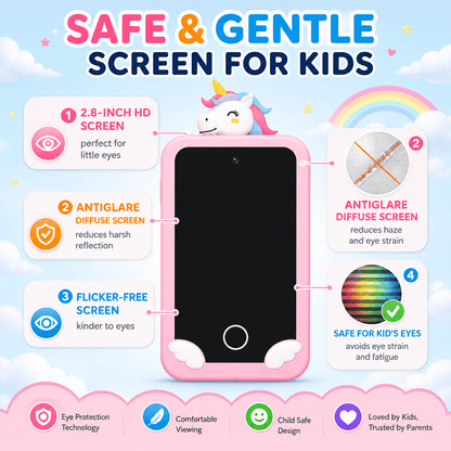 Maanys Kids Smart Phone Toy – Dual Camera, Games & Music Player (Ages 3–7) - Mannys