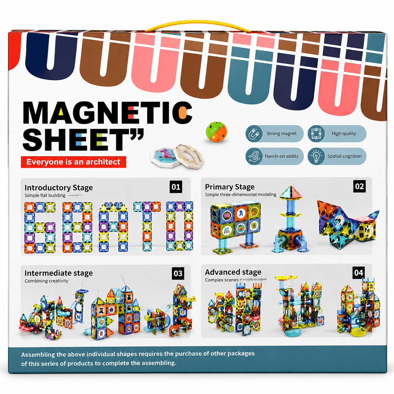 98 PCS Magnetic Tiles Building Blocks – STEM Educational Toys for Kids - Mannys