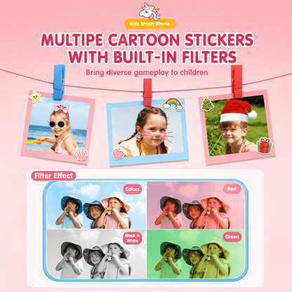 Maanys Kids Smart Phone Toy – Dual Camera & Learning Games for Ages 3–7 - Mannys