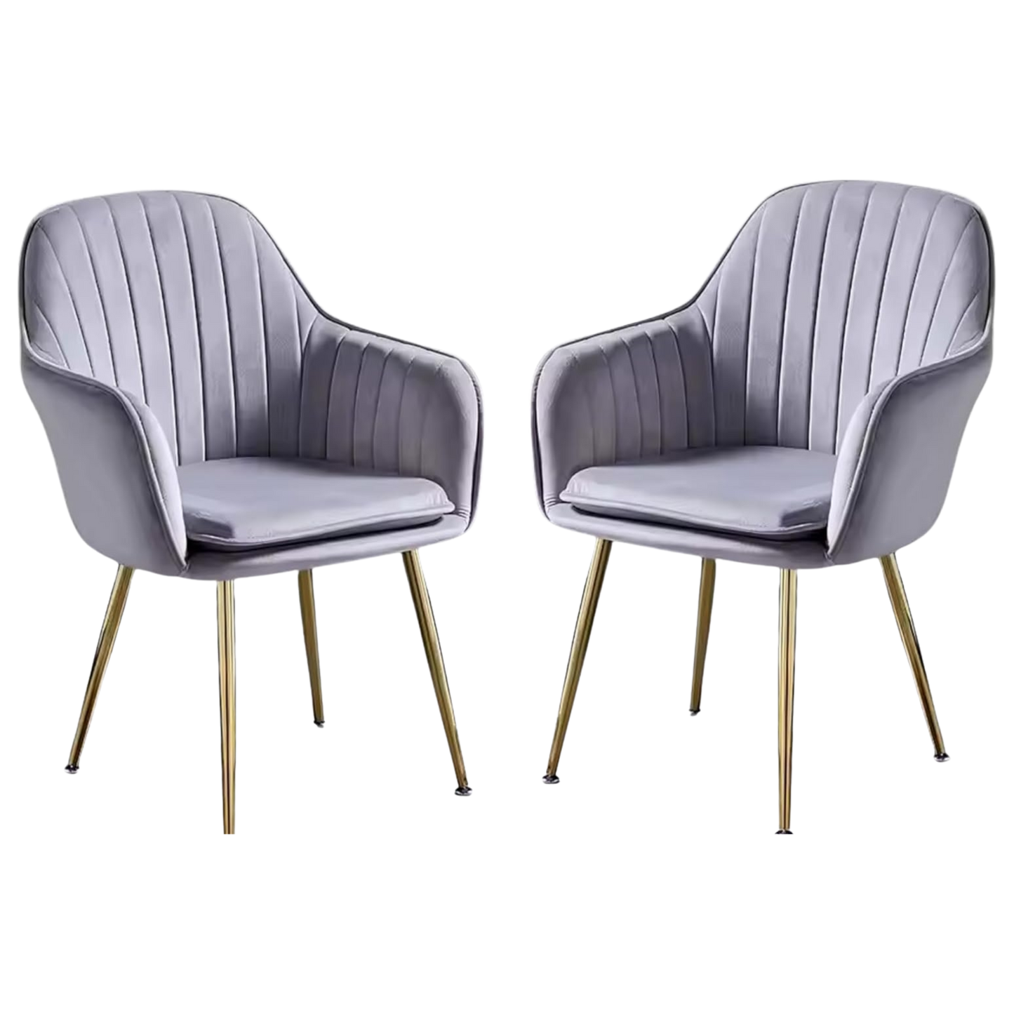 Modern Velvet Dining Chairs (Set of 2) Grey