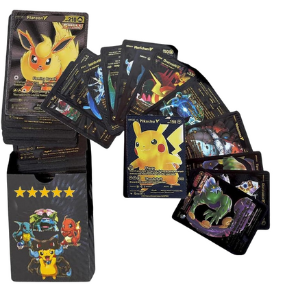 55 PCS Black Foil Cards Deck Box, TCG Assorted Card box