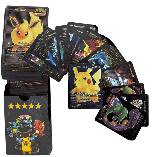 55 PCS Black Foil Cards Deck Box, TCG Assorted Card box