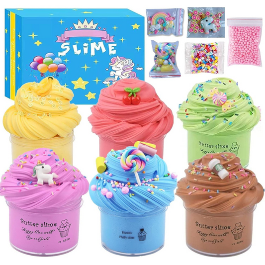 DIY Slime Kit, 6 x 100ml Bottles, Non-Toxic