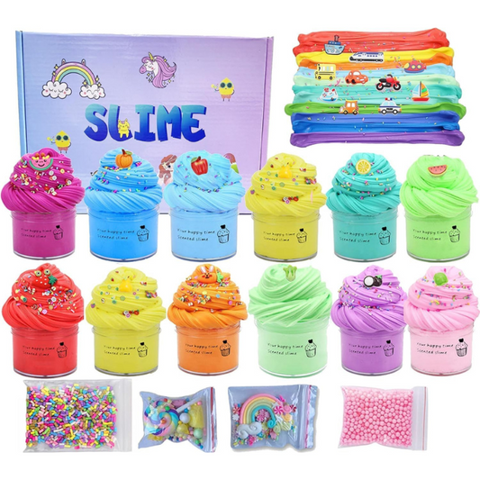 DIY Slime Kit, 12 Pack Non-Toxic Slimes for Girls