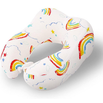 Memory Foam Kids Neck Pillow for Airplane Breathable Cover