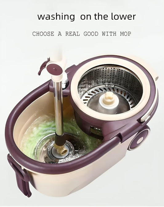 (Brown) Spin Mop and Bucket