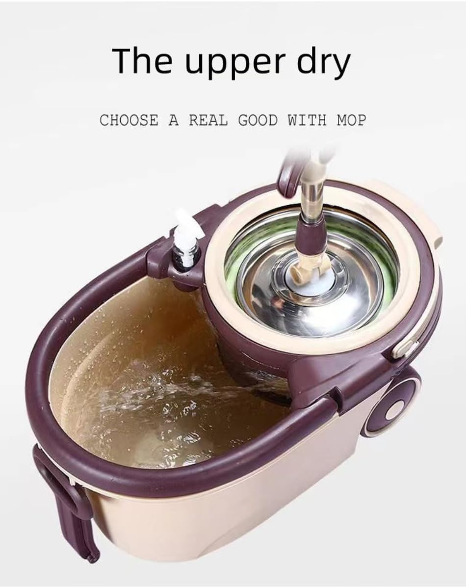 (Brown) Spin Mop and Bucket