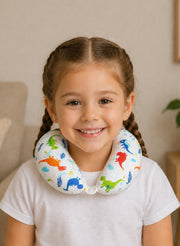 Maanys Kids Memory Foam Travel Pillow White Dinosaur
