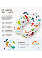 Maanys Kids Memory Foam Travel Pillow White Dinosaur