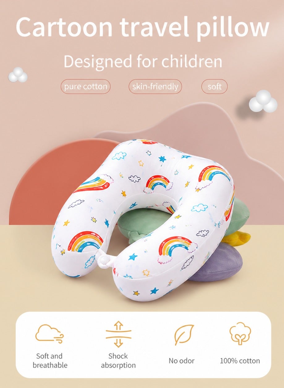 Maanys Kids Memory Foam Travel Pillow Rainbow