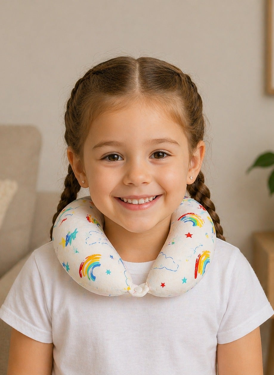 Maanys Kids Memory Foam Travel Pillow Rainbow