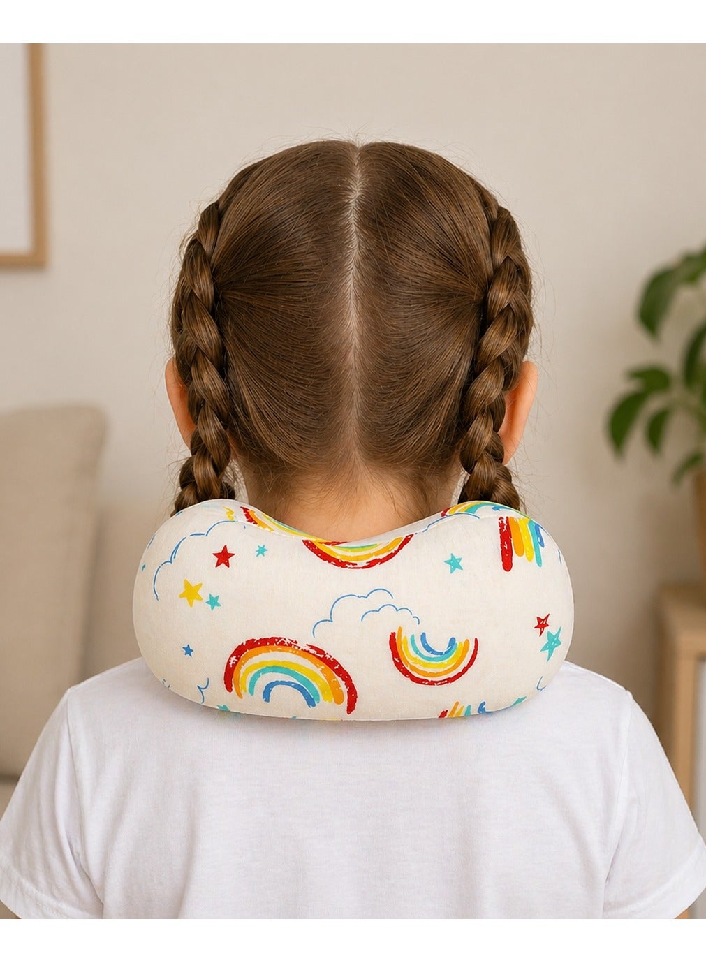 Maanys Kids Memory Foam Travel Pillow Rainbow