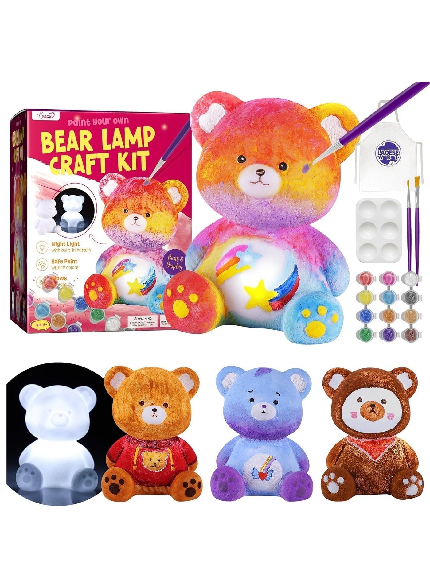 Maanys bear lamp painting kit gallery view