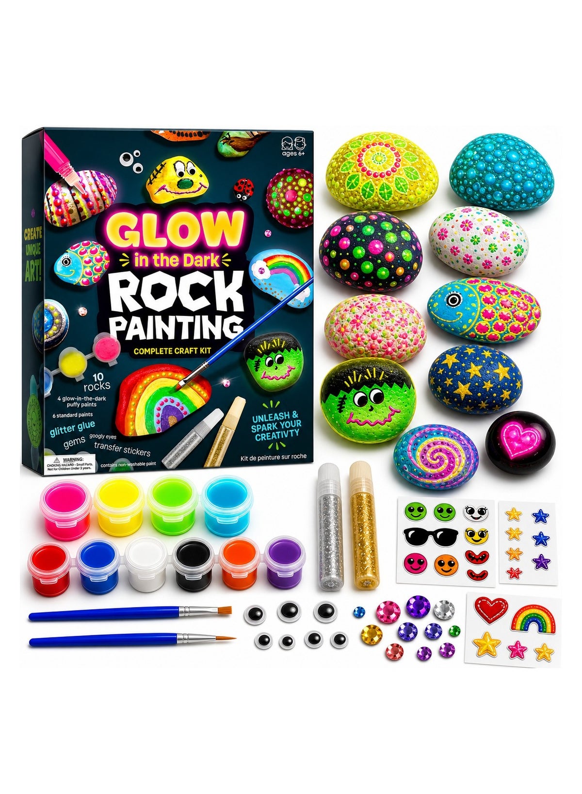 Maanys Rock Painting Craft Kit included in Deluxe Play Bundle