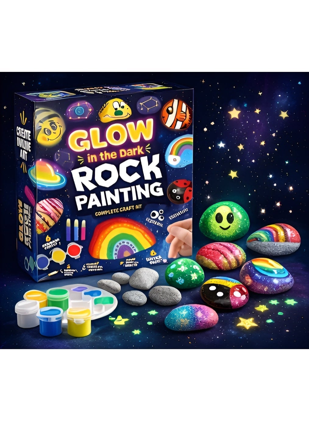 Maanys glow in the dark rock painting kit