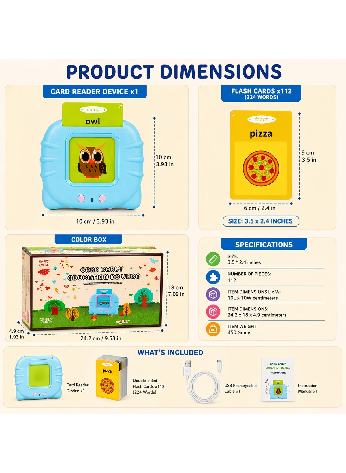 Maanys talking flash cards learning toy