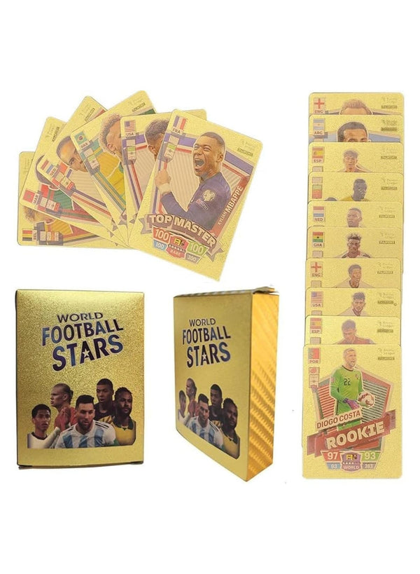 Maanys Football Star Sticker Cards – 55 Pack, Gold