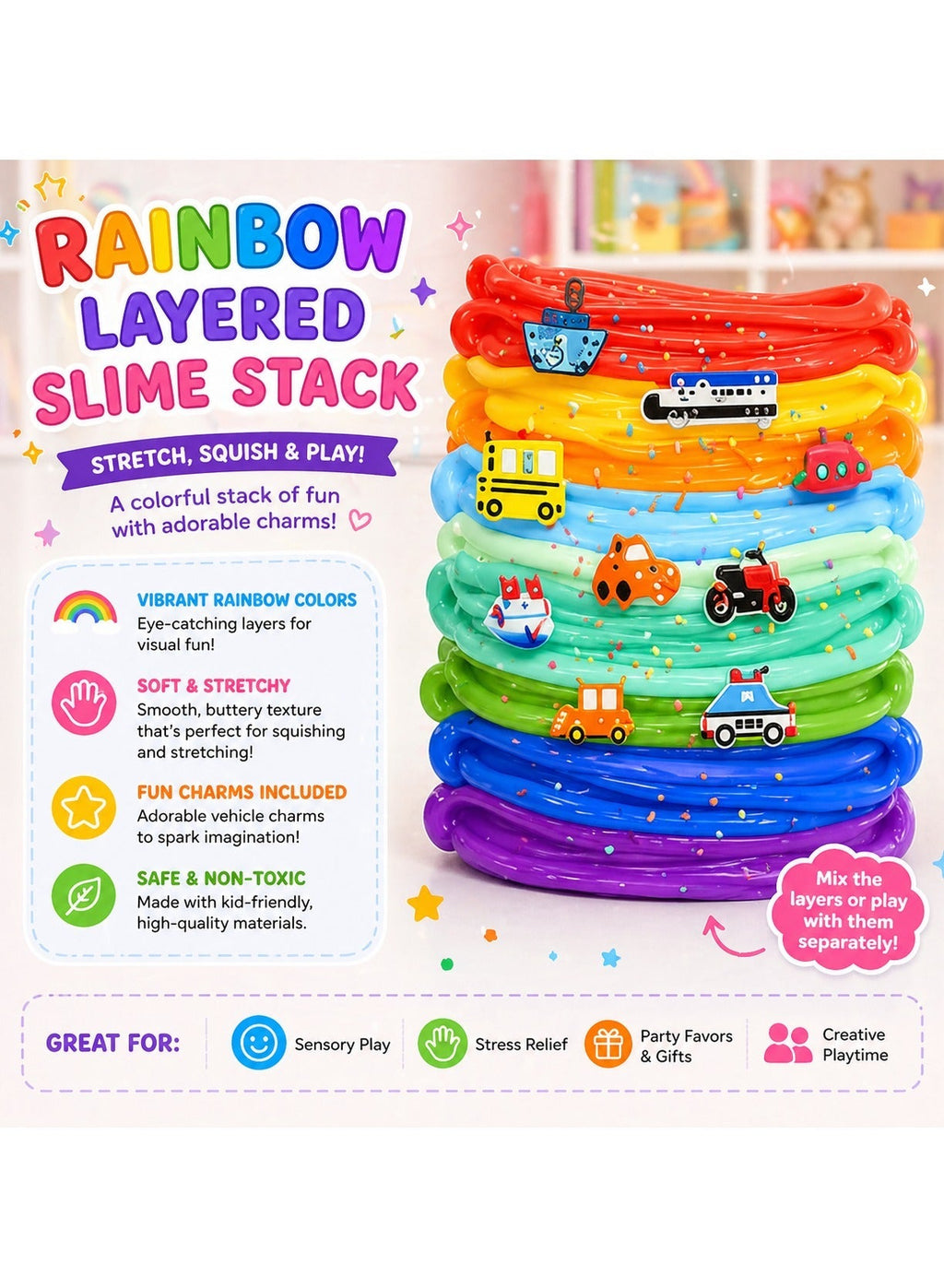 Maanys Pack of 12 Slime - Noon image 5