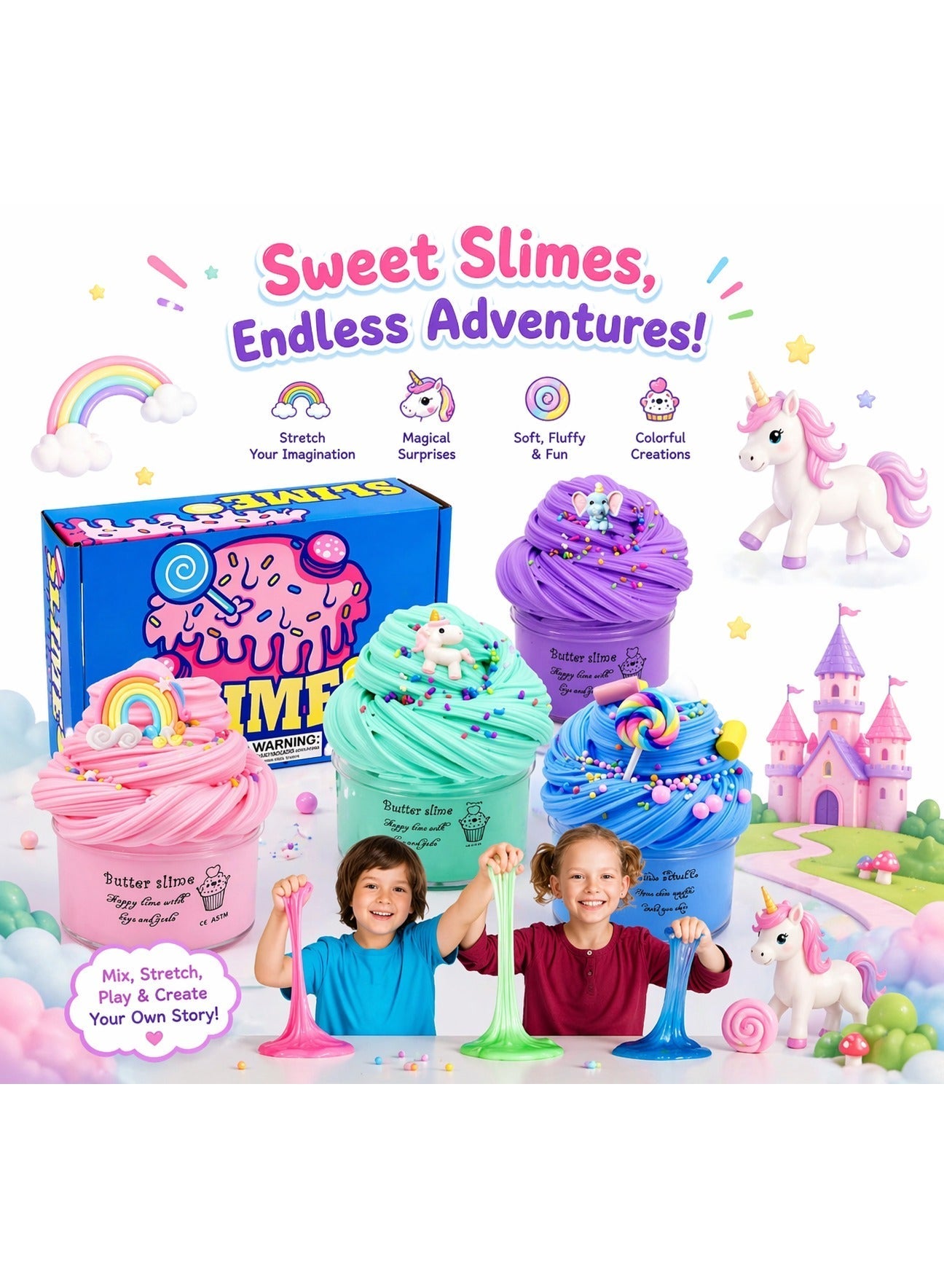 Maanys Pack of 4 Slime - Noon image 2