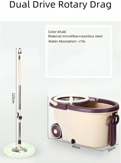 (Brown) Spin Mop and Bucket